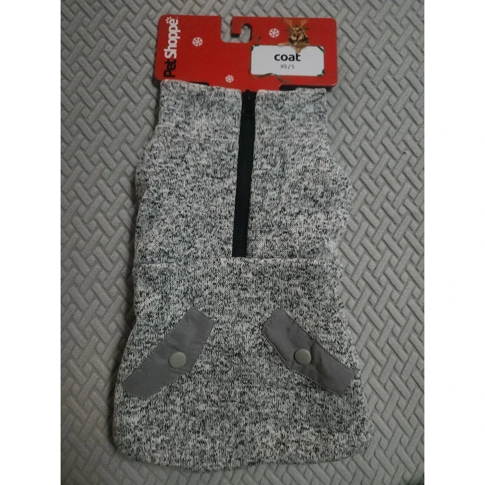 Pet Shoppe dog puppy winter coat‎ size XS SMALL gray and black new 12 - 19 lbs